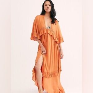 Free People Paradiso Maxi dress size Medium in orange